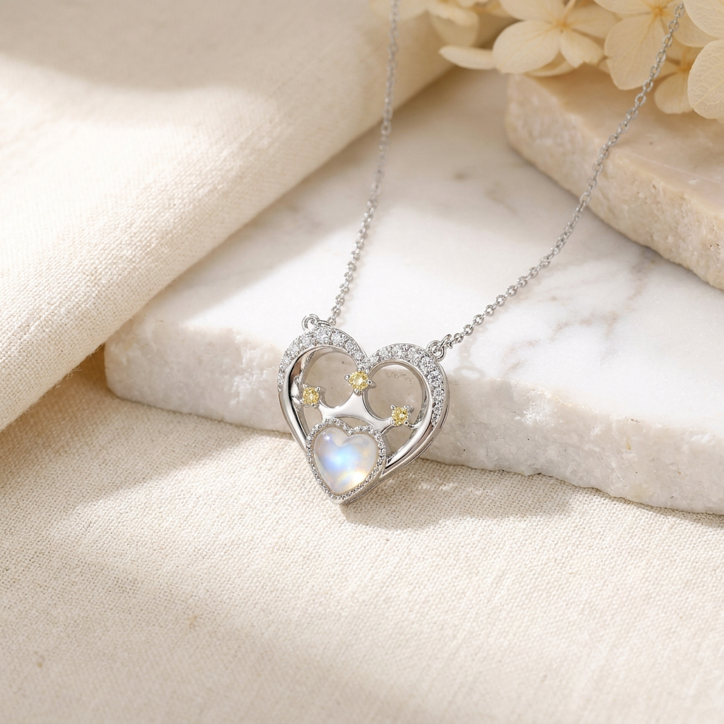 Opal Heart Necklace
