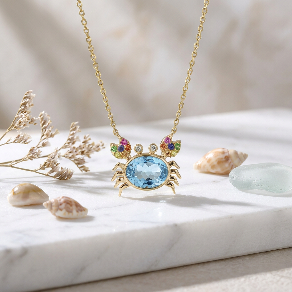 Blue Crab Necklace