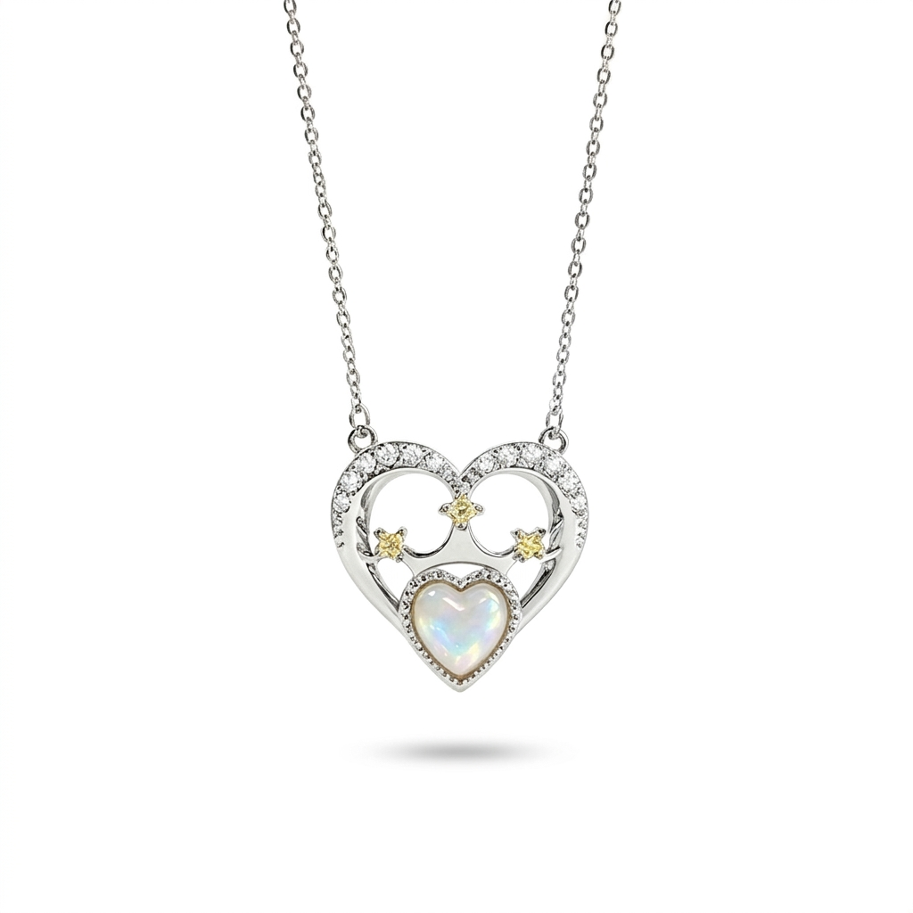 Opal Heart Necklace